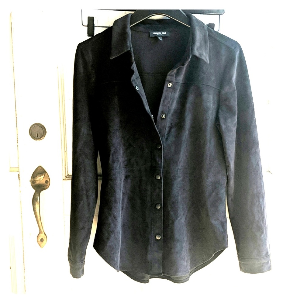 Kenneth Cole Faux Suede Button Down